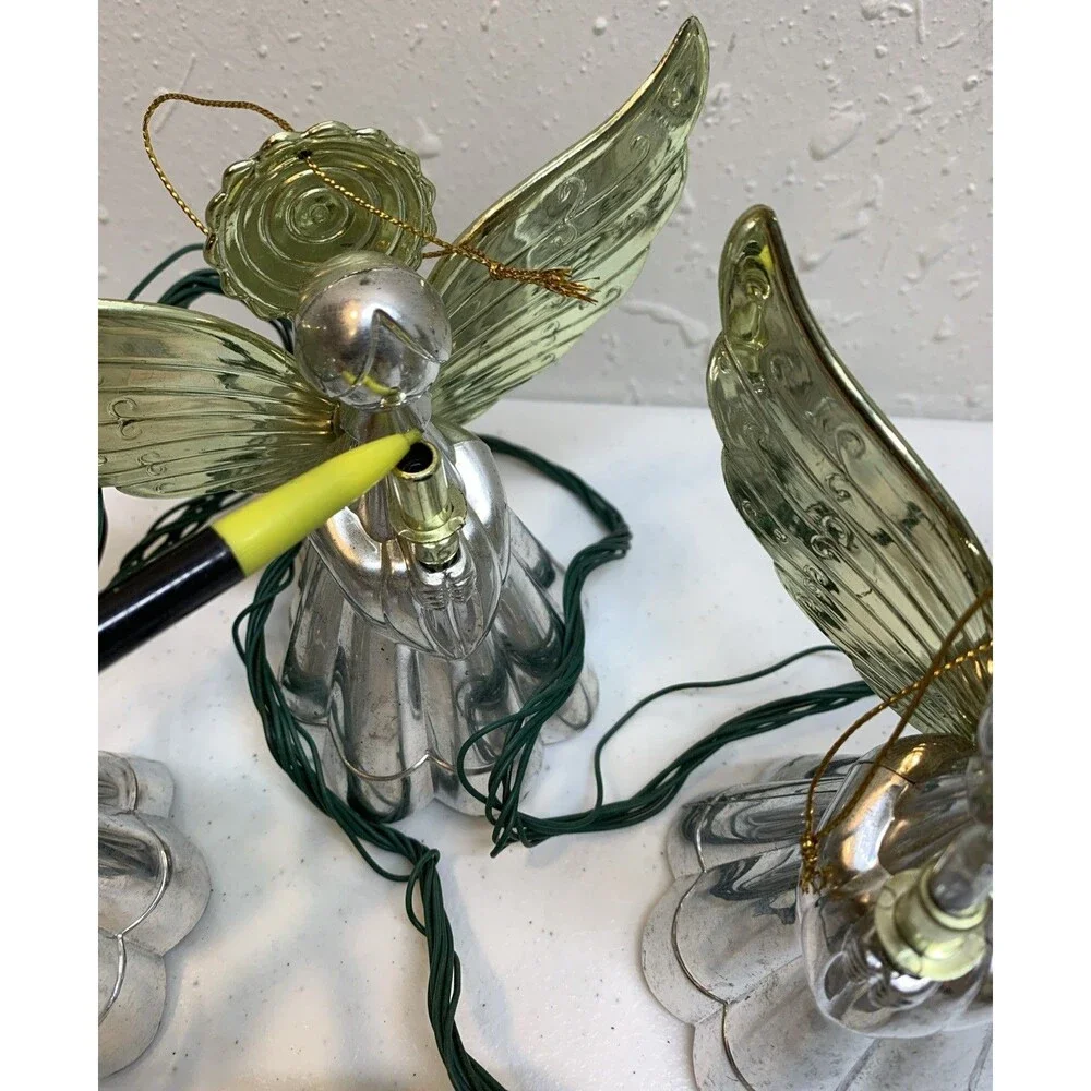 Vintage Musical Angels with Lights Silver & Gold Adjustable Volume